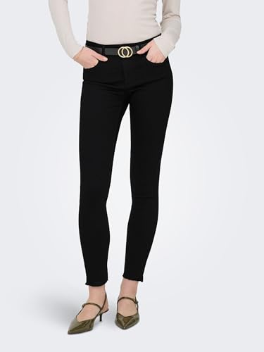 Detalle de ONLY NOS Damen Skinny Jeans onlBLUSH MID SK ANK RAWJNS REA2343 NOOS 15167313 – Schwarz Denim