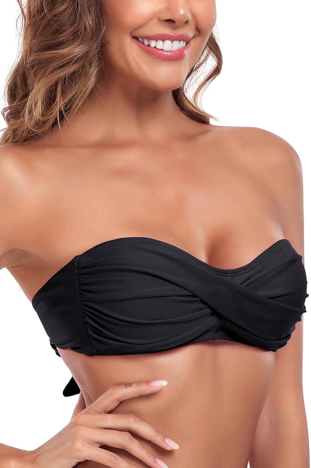Detalle 2 de Ocean Blues women’s strapless bandeau bikini top with tie back
