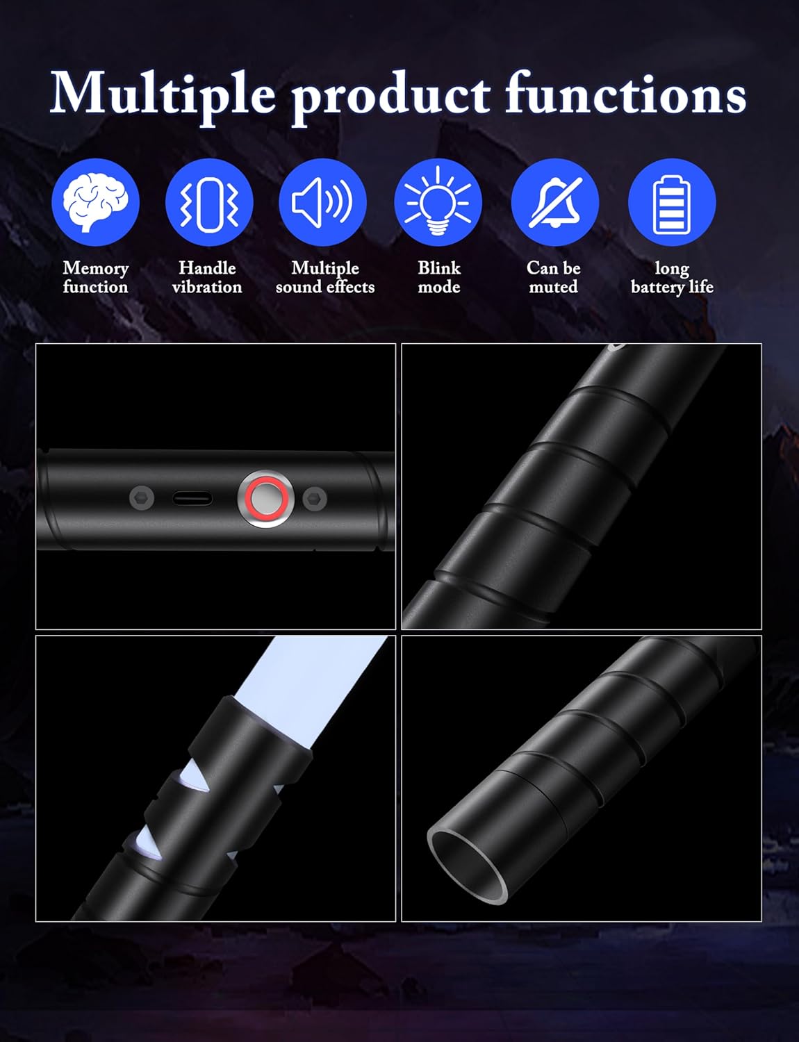 Thumbnail 4 de jvmusaber Dueling Lightsaber for Kids & Adults with 20 RGB Colors, USB Rechargeable Metal Hilt