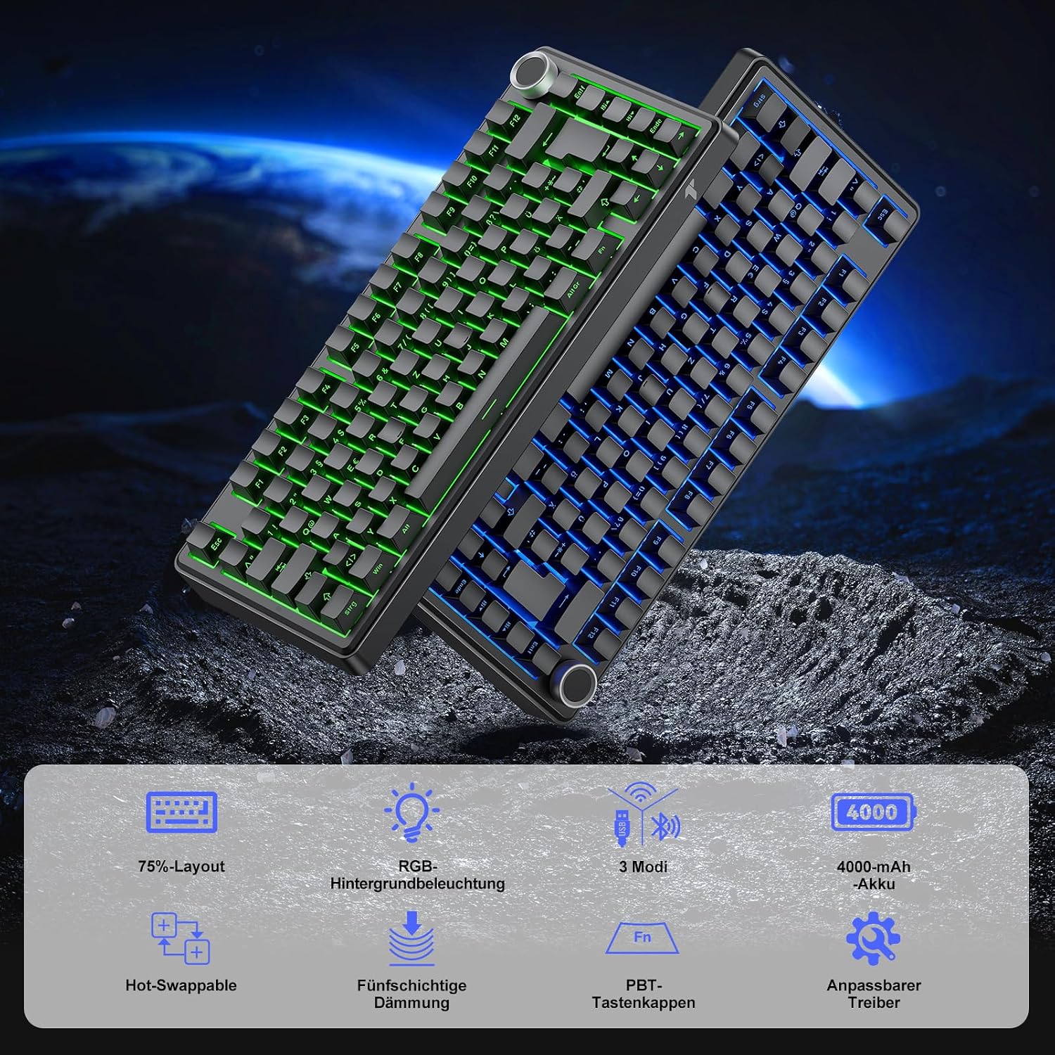 Thumbnail 4 de TECURS MK209 75% mechanische Tastatur 🔌