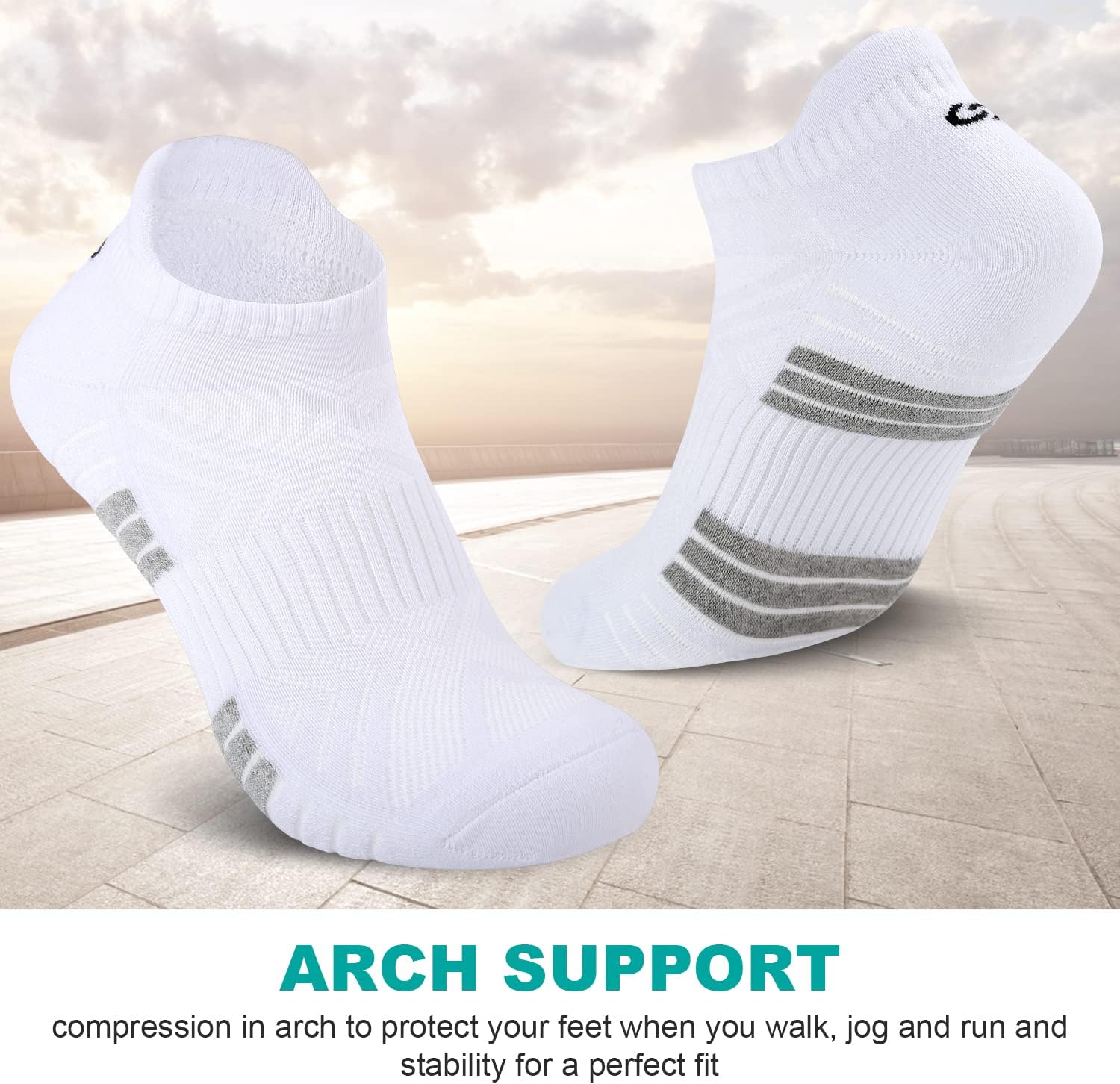 Thumbnail 4 de Coskefy Thick Cushion Ankle Running Socks (No Odor Cotton) – 6 Pairs
