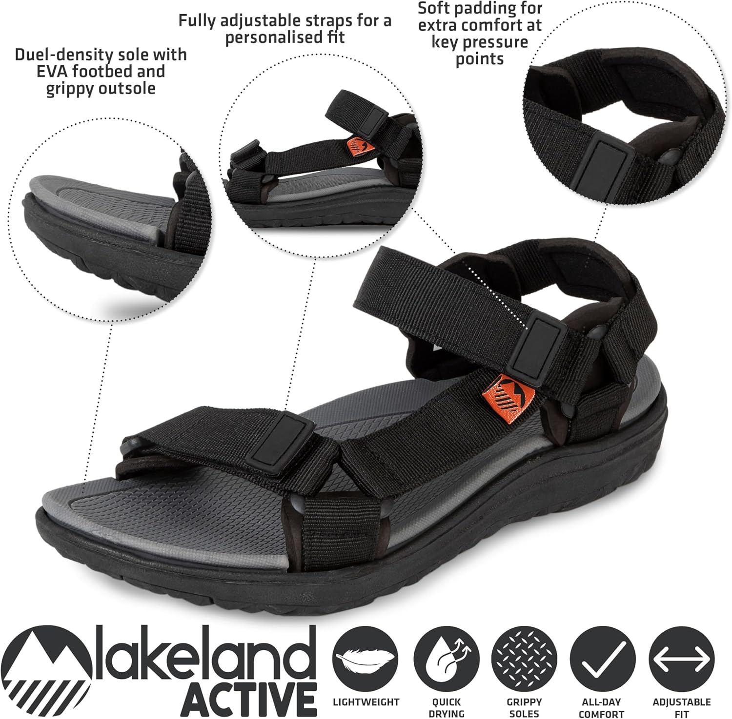 Thumbnail 3 de Lakeland Active Men's Stonethwaite Adjustable Outdoor Walking Trekking Sandals