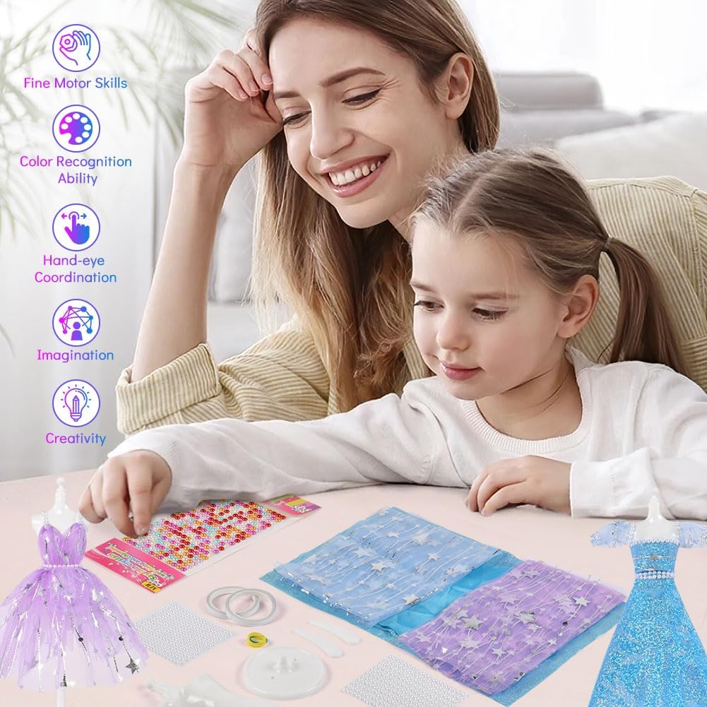 Thumbnail 3 de Aomig Fashion Designer Kit for Girls with 2 Mannequins – Creative Dress Making Set for 6–12+