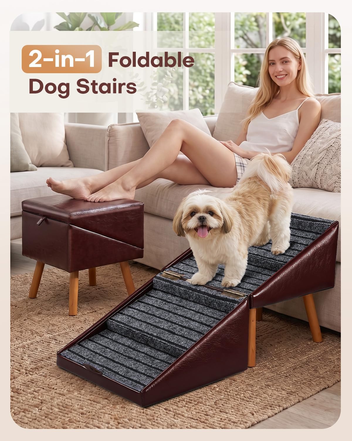 Detalle 2 de Dog Stairs, 4-Step Wooden