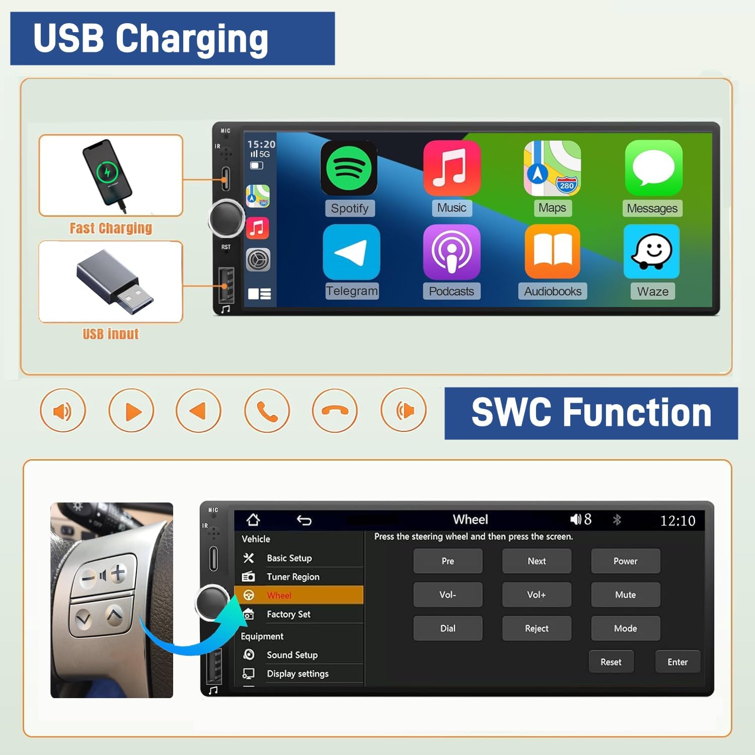 Detalle 2 de Autoradio CarPlay 6,86 pouces