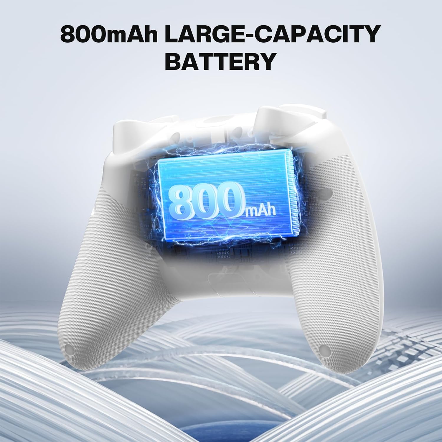 Thumbnail 4 de ECHTPower Wireless-Controller für PC & Switch – 1000 Hz Gaming-Controller mit RGB, Hall-Joysticks, Turbo, Vibration (weiß)
