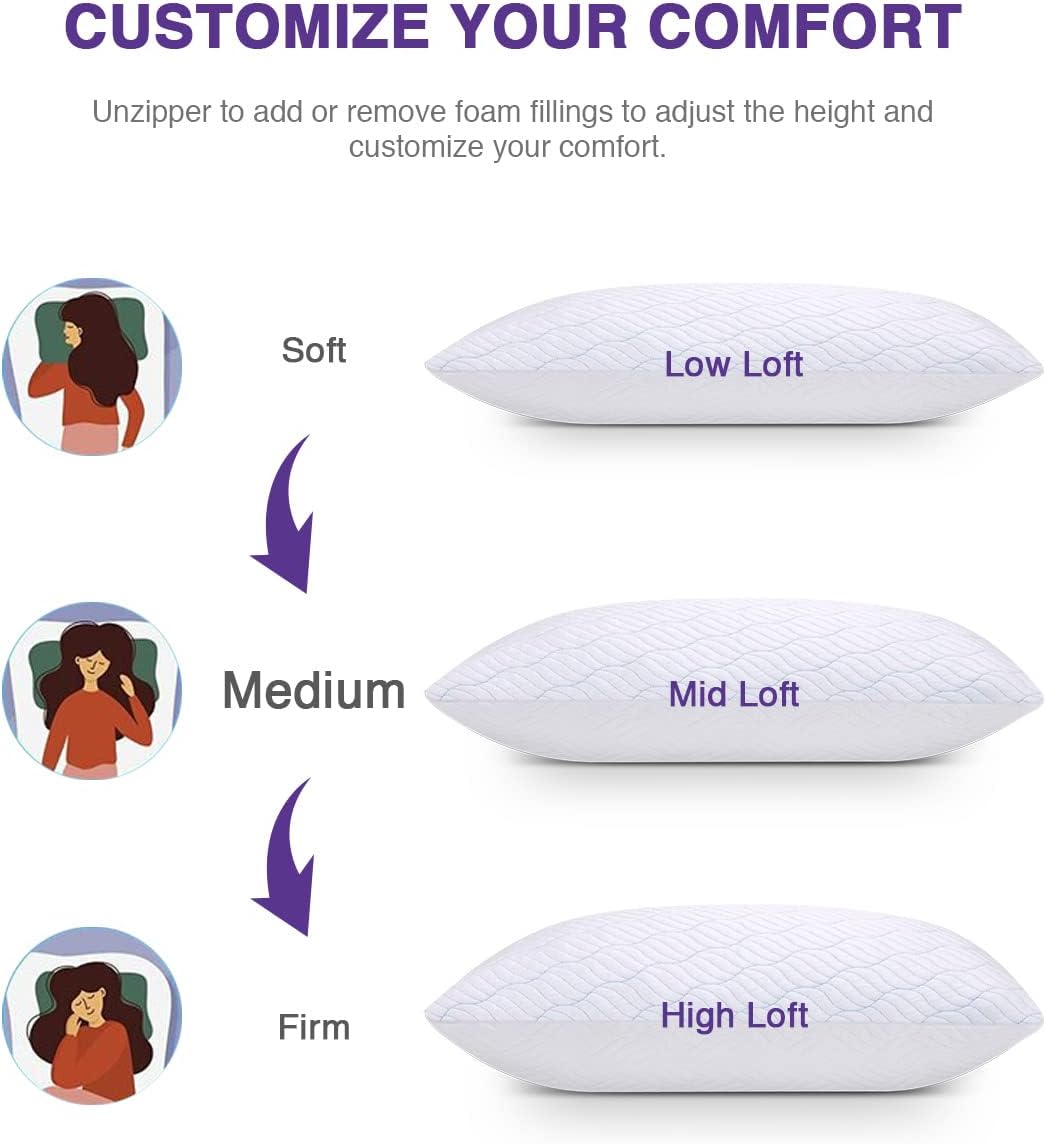 Thumbnail 3 de WISHSMILE Cooling Pillow Queen Set 20x30