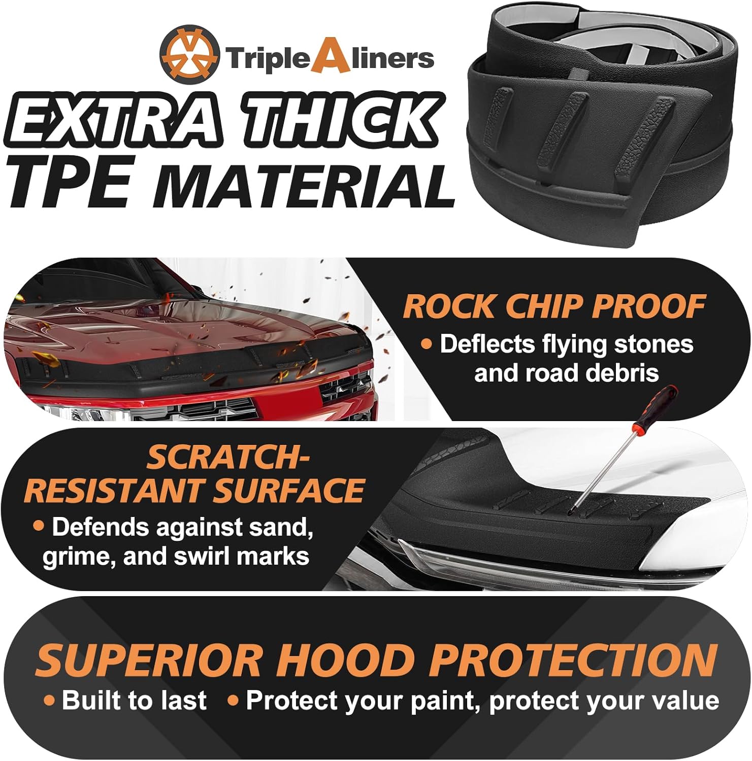 Thumbnail 1 de TripleAliners Hood Deflector Protector for Ford Super Duty F-250/F-350/F-450 (2023+)