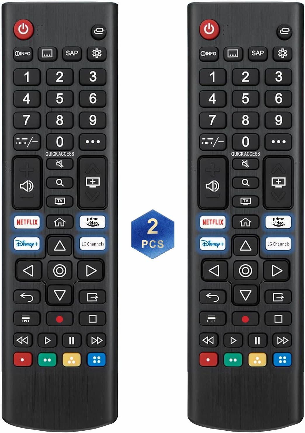 Detalle de Replacement for LG Remote Control - 2-Pack (2026-2005) for LG Smart TV, WebOS, LCD & OLED