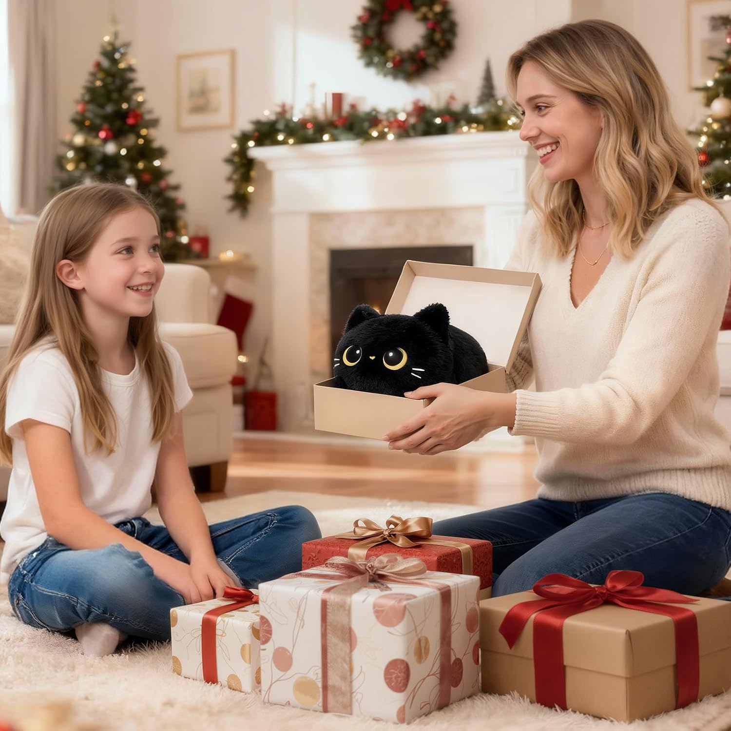 Thumbnail 4 de Mewaii peluche Chat Noir kawaii oreiller doux 20 cm – compagnon câlin pour enfants et adultes