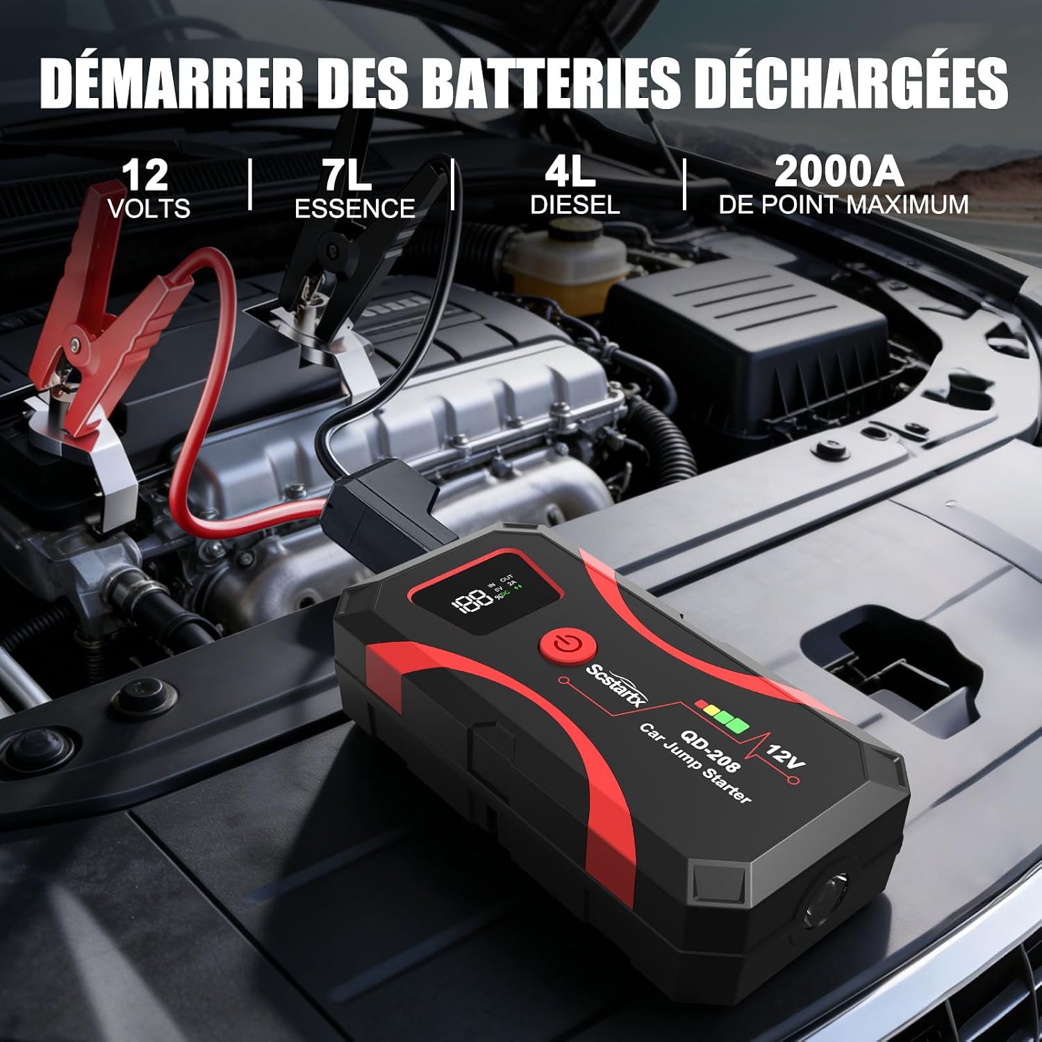 Detalle 2 de Démarreur 2000A Jump Starter batterie voiture
