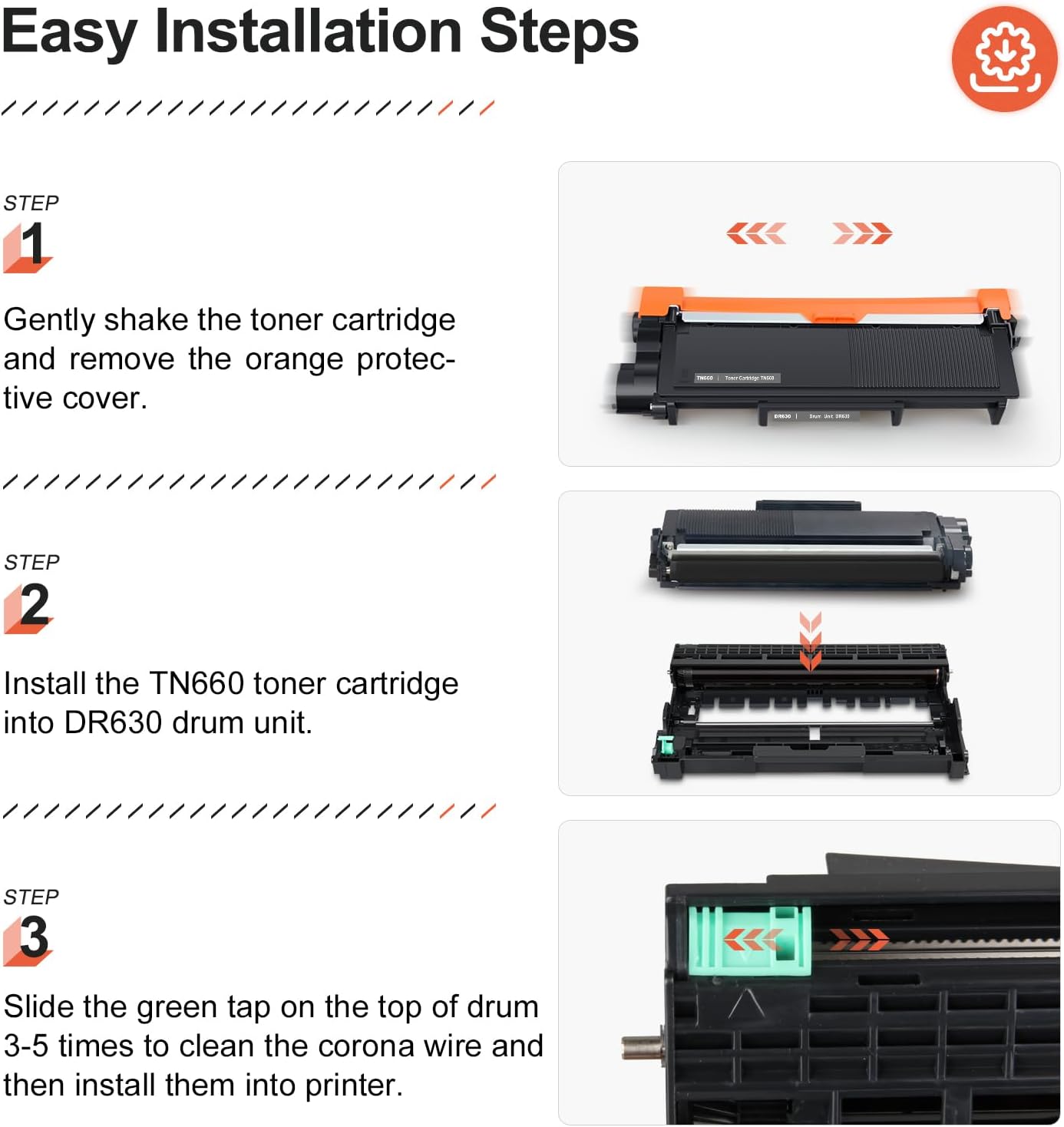 Detalle 2 de v4ink TN660 Compatible Black Toner Cartridge 3-Pack for Brother Printers