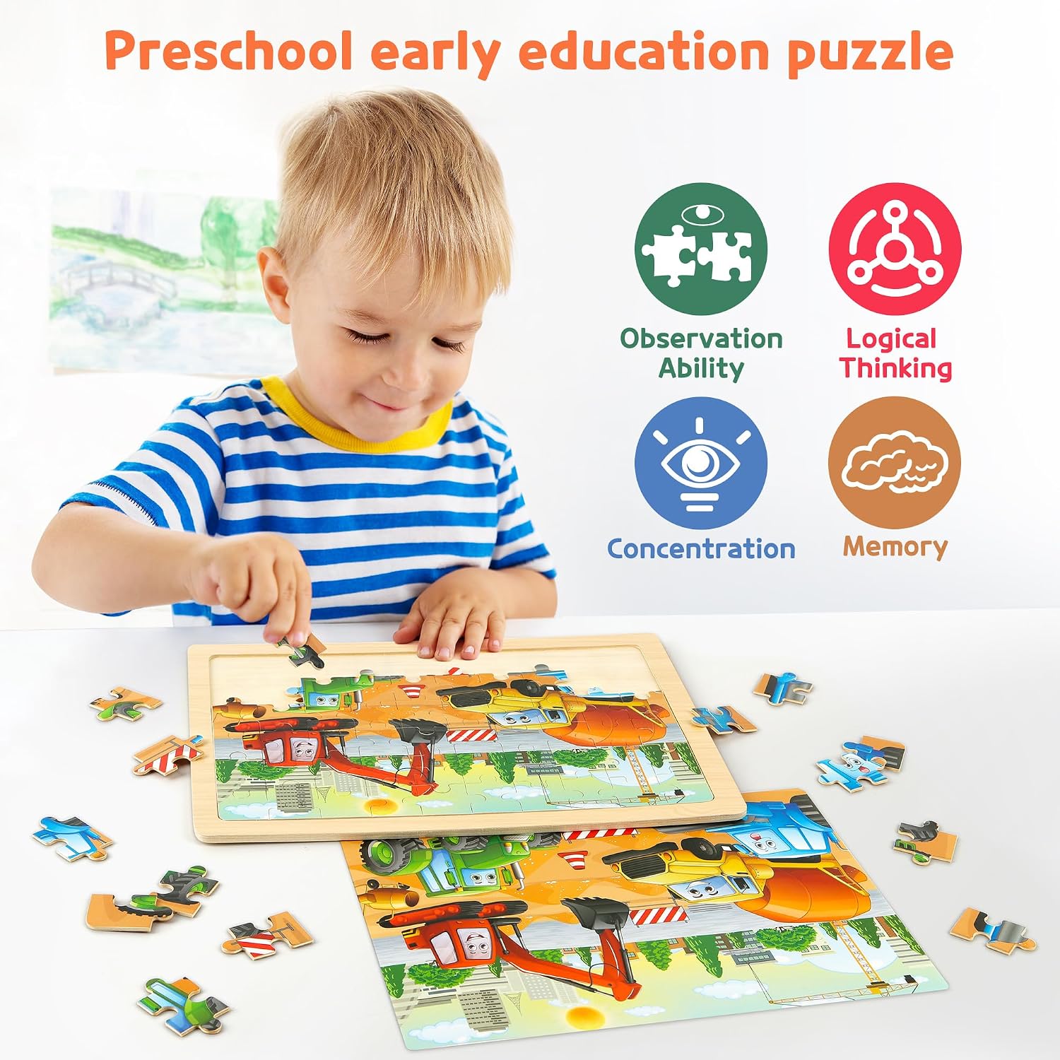 Detalle 2 de SYNARRY Wooden Puzzles 6-Pack 🧩