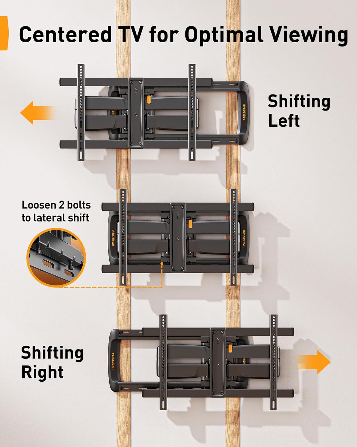 Thumbnail 2 de Perlegear Full Motion Sliding TV Wall Mount (PGTVM41B) for 42–95" TVs up to 150 lbs