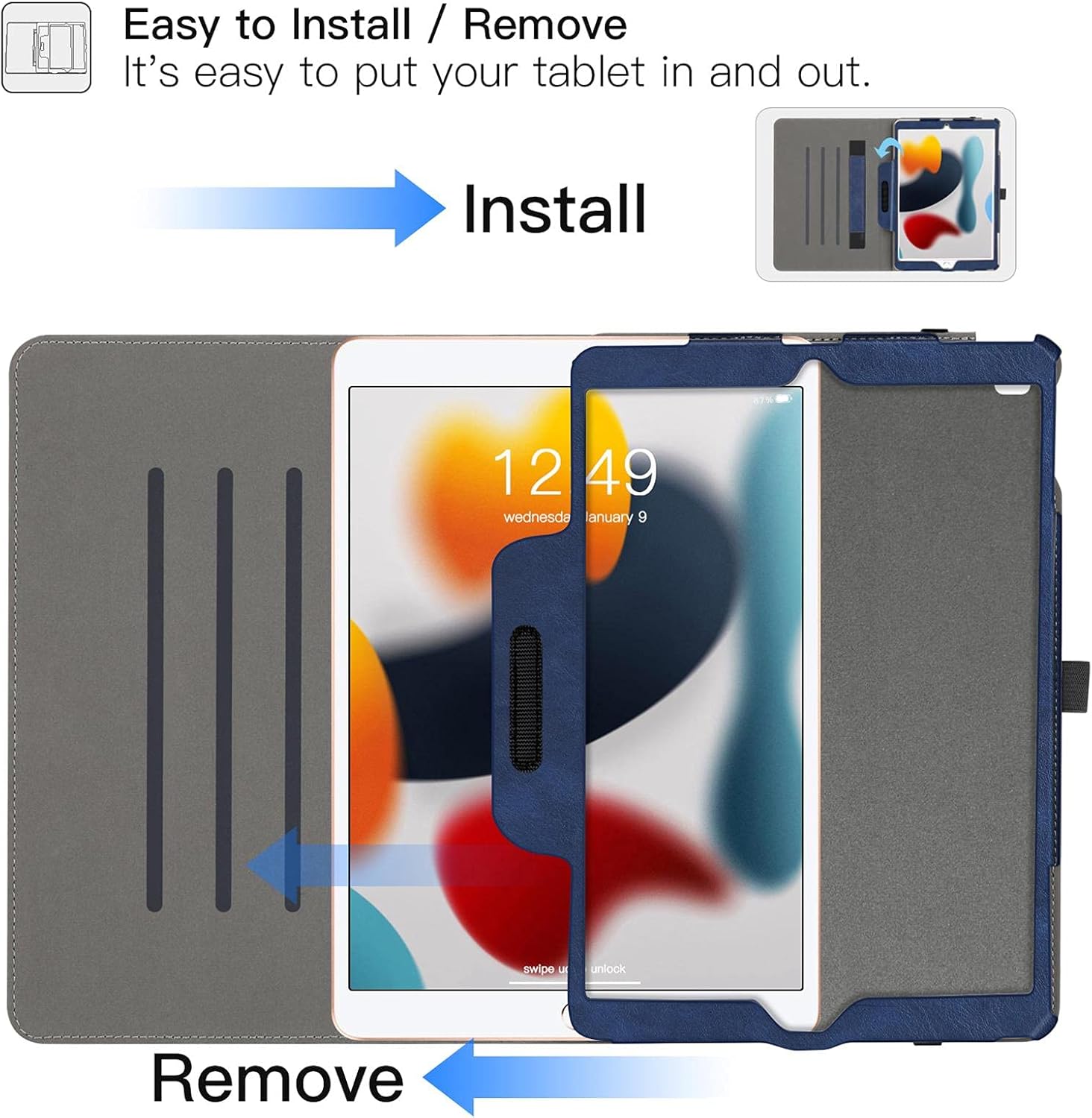 Detalle de iPad leather folio case A2602 A2603