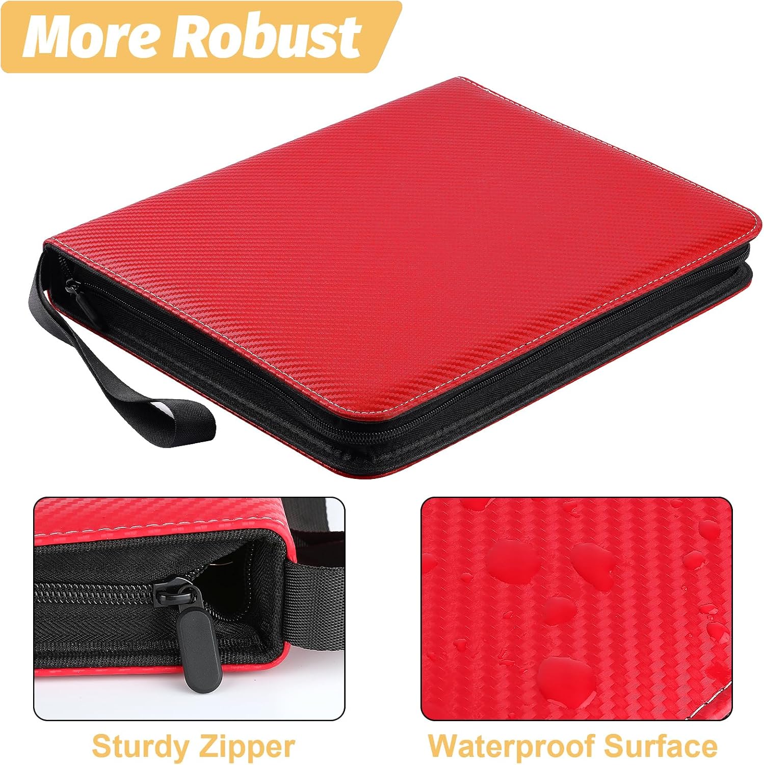 Thumbnail 1 de GERMUN 9 Pocket Card Binder: Premium Zip Trading Card Binder for MTG, TCG, and More (Red)