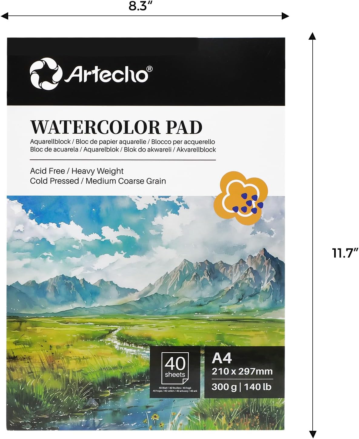 Thumbnail 1 de Artecho Aquarellpapier A4 300 g Block 🎨