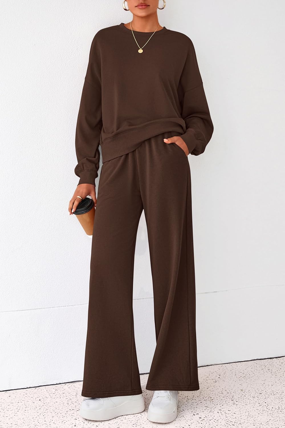 Detalle de PRETTYGARDEN 2-Piece Sweat Set Wide Leg