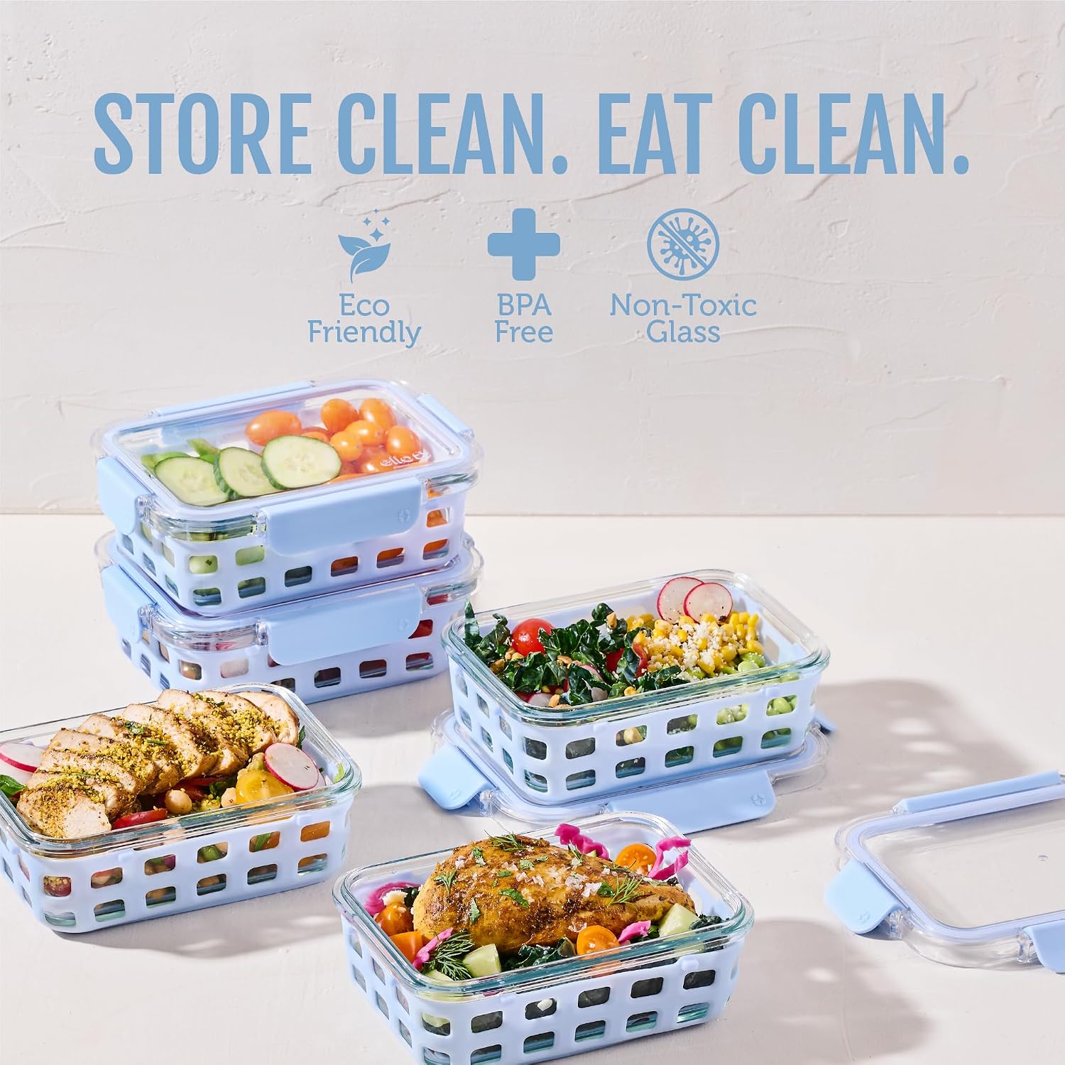 Detalle 2 de Ello Duraglass 3.4 cup meal prep set