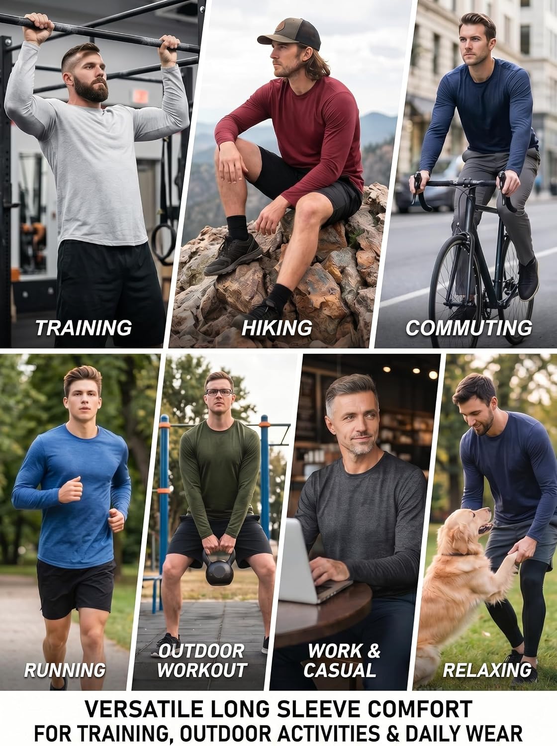 Detalle 2 de Men's Quick Dry Long Sleeve Shirts 6-Pack