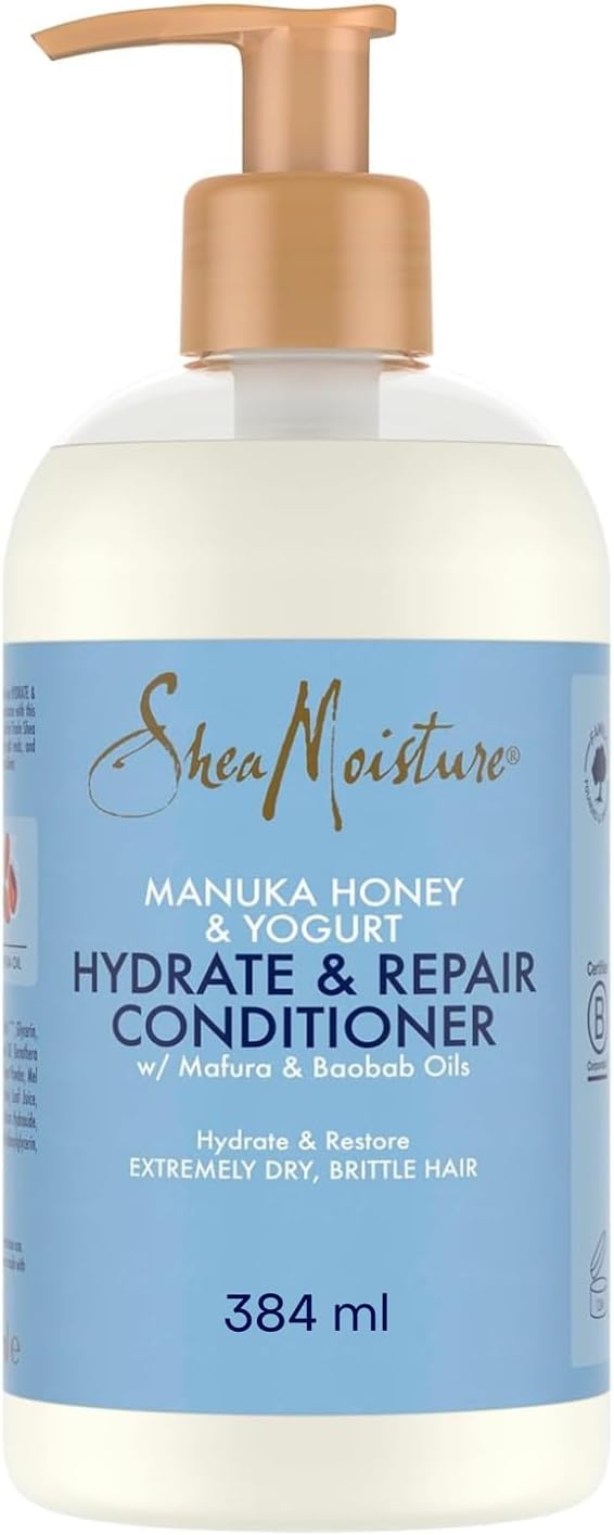 Detalle de SheaMoisture Hydrate & Repair Après-shampooing Miel de Manuka & Yaourt – 384 ml