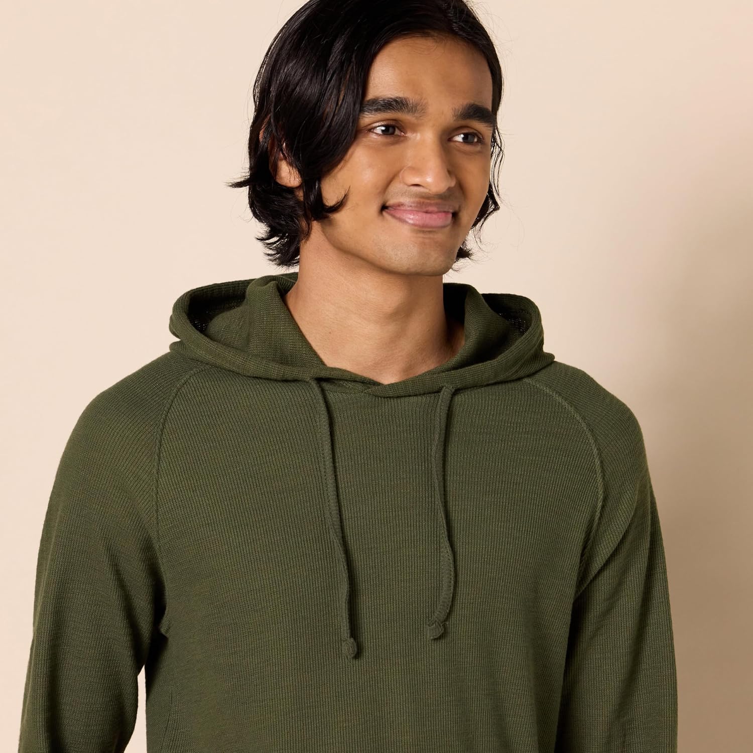 Detalle de Amazon Essentials Men's Pullover Hoodie, Long-Sleeve Slub Thermal (Previously GoodThreads)
