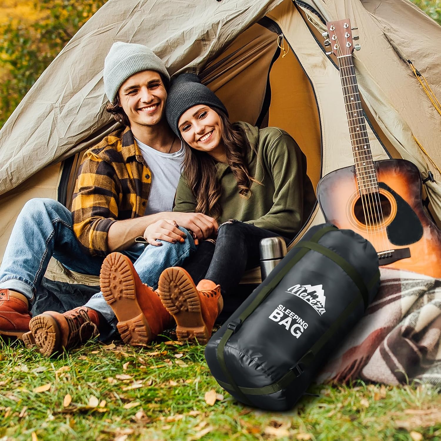 Thumbnail 6 de MEREZA Double Sleeping Bag for Adults – XL Two‑Person, All‑Season with Pillow
