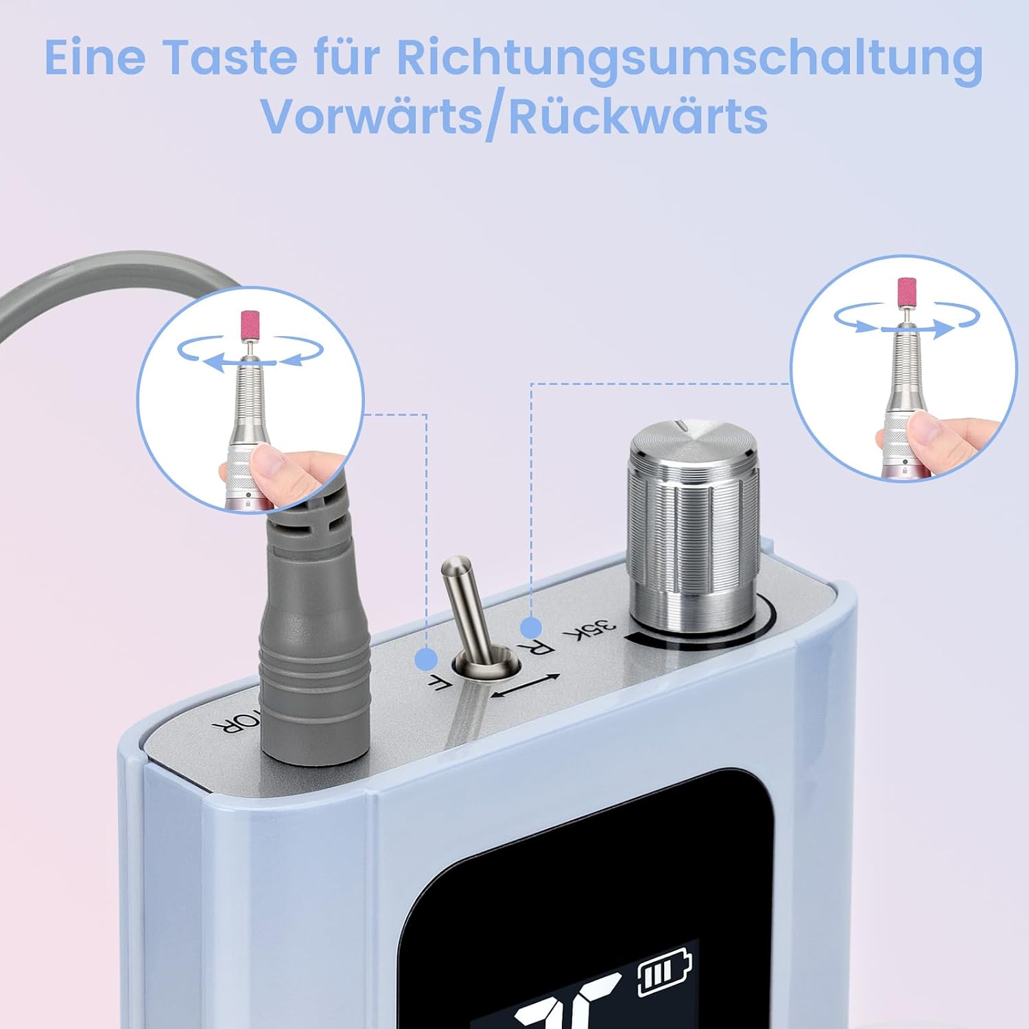 Thumbnail 6 de Delanie Elektrische Nagelfräser 35000 U/min – Kabelloser Multifunktions-Nagelbohrer im Gradient Rosa
