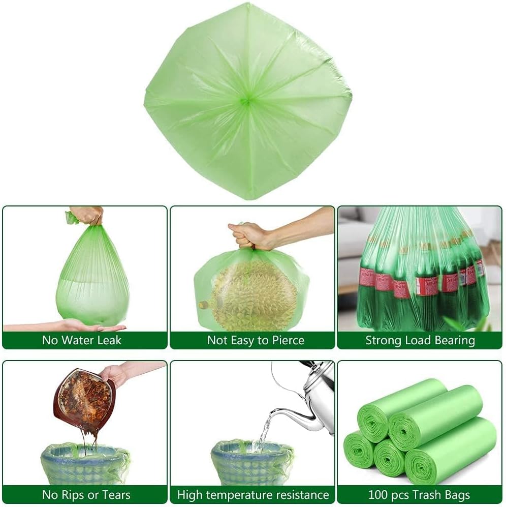 Detalle 2 de YAWAHOME Food Caddy Bags (120 counts) – 6L small recycling food waste bin liner for kitchen and home