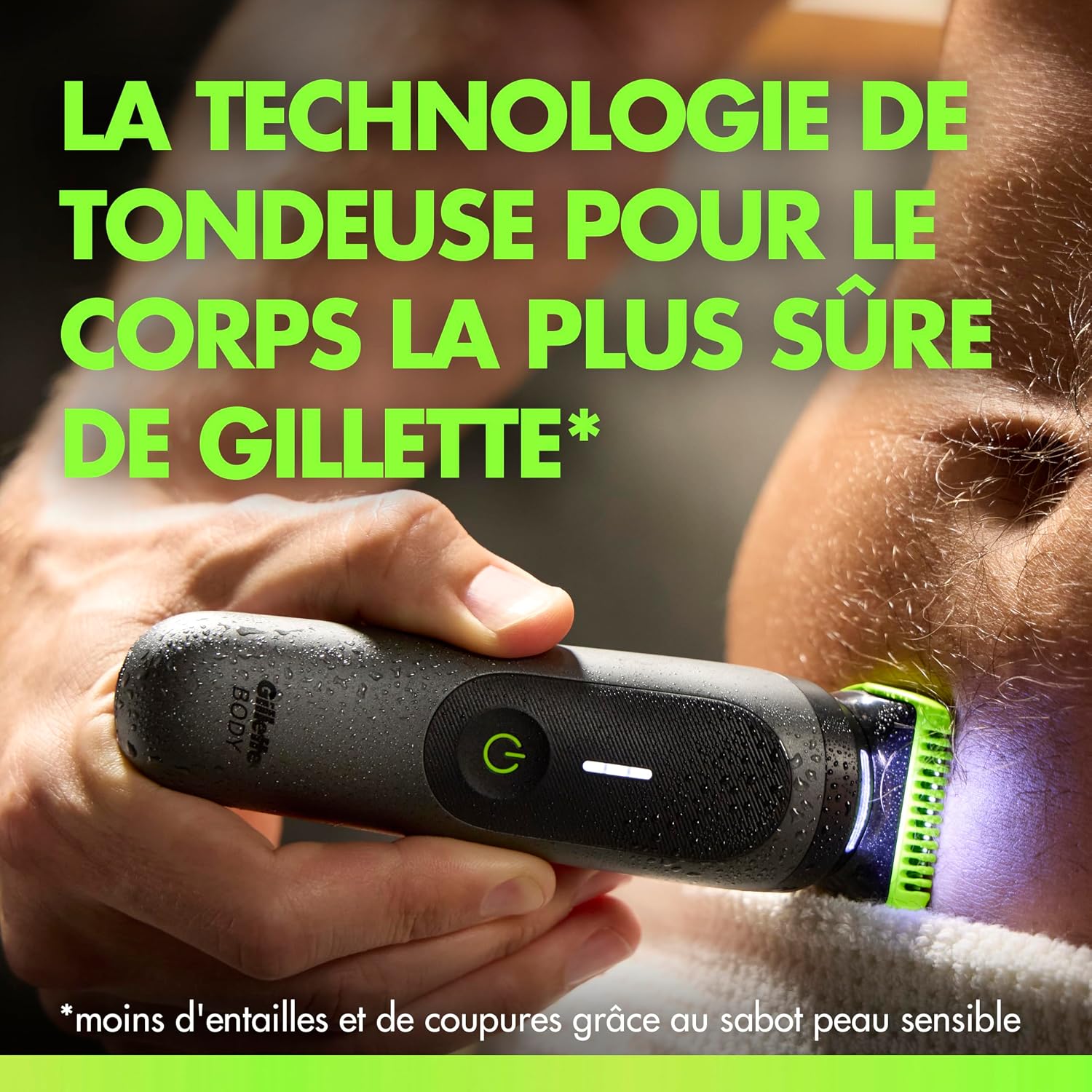 Detalle 2 de Tondeuse Gillette Labs Body + Intimate Homme i7 : corps, zones intimes et usage sous la douche