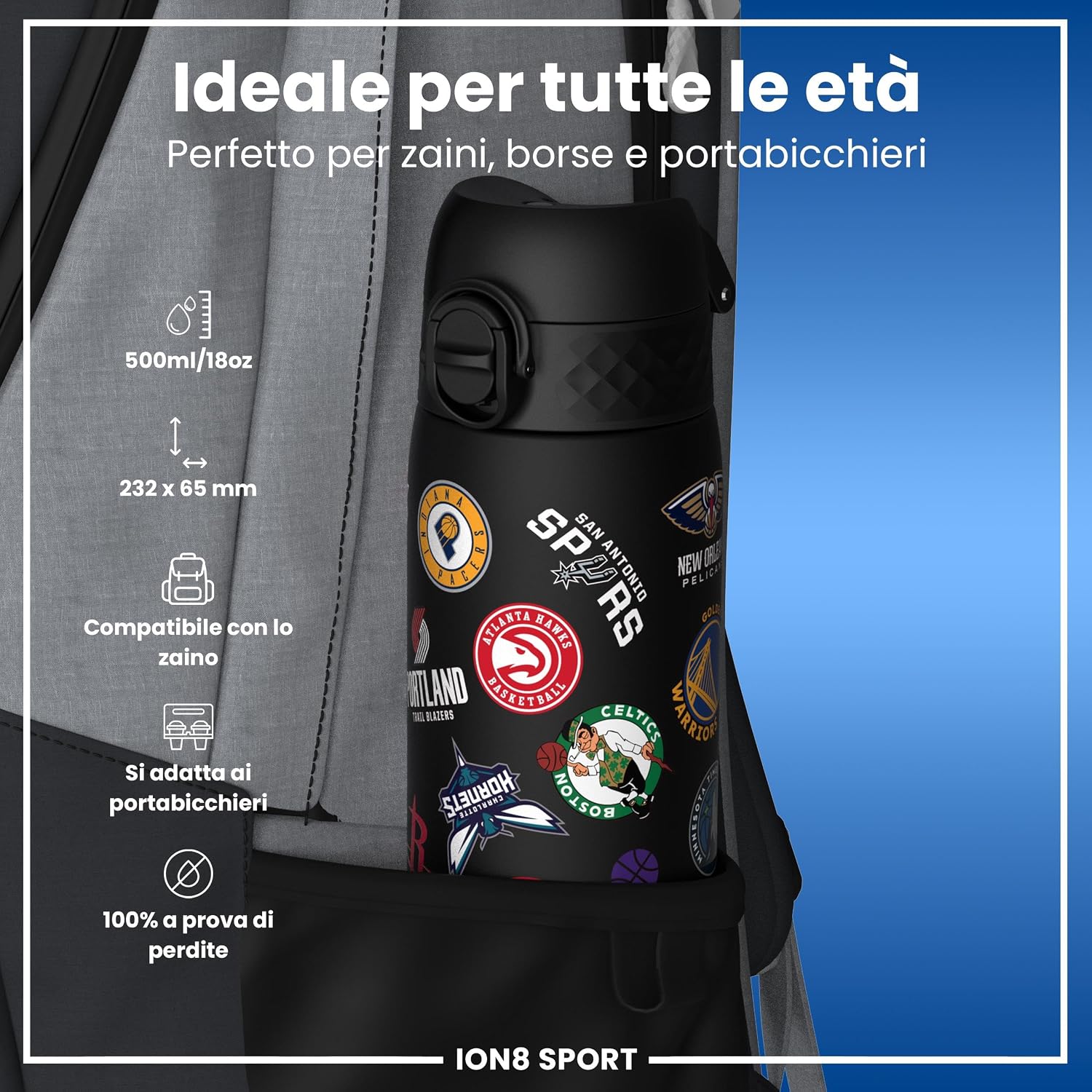 Detalle 2 de ion8 NBA Borraccia 500 ml 🥤