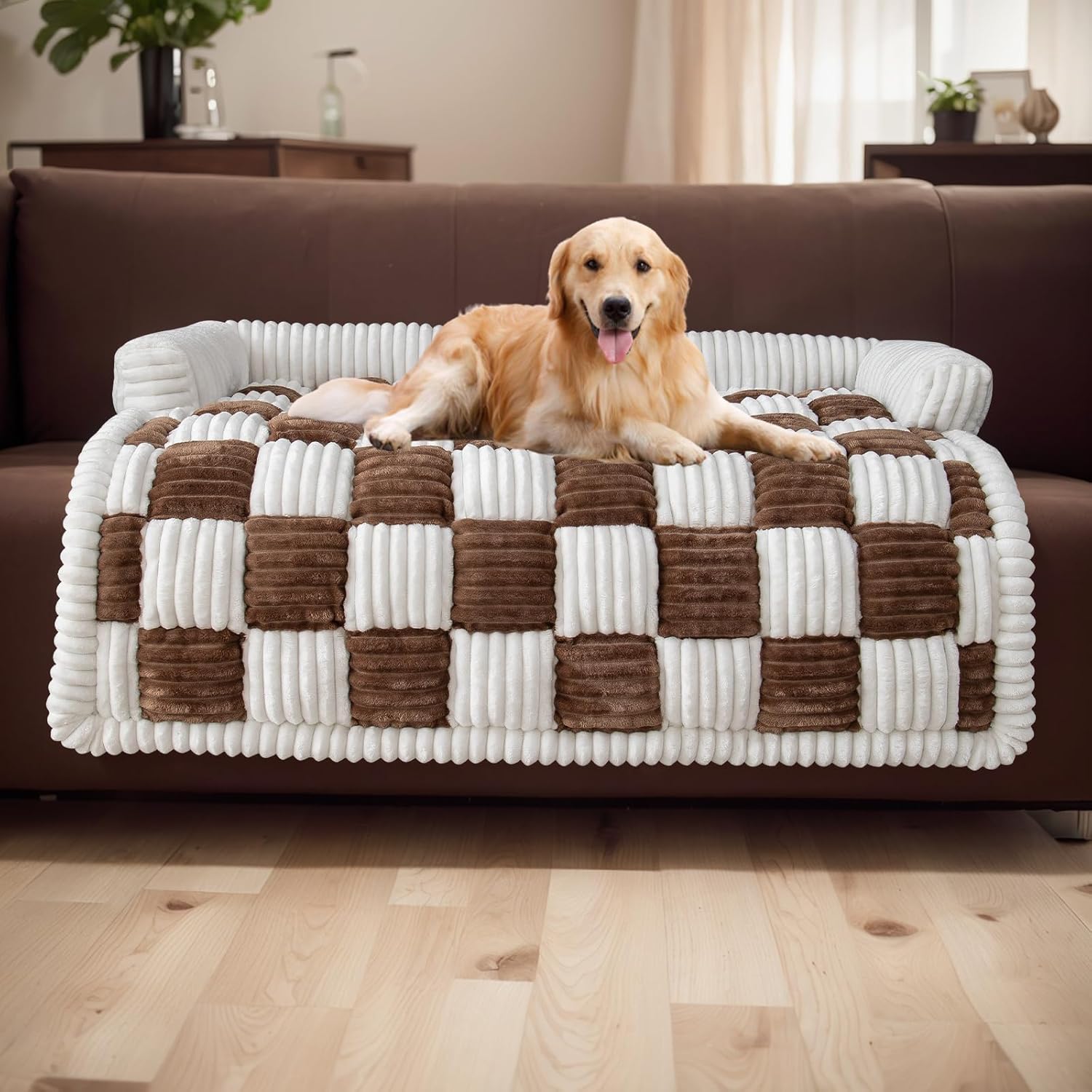 Thumbnail 6 de TOPCHANCES Dog Bed Cover – Pet Couch Covers for Sofa (Dark Brown, 90×90cm)