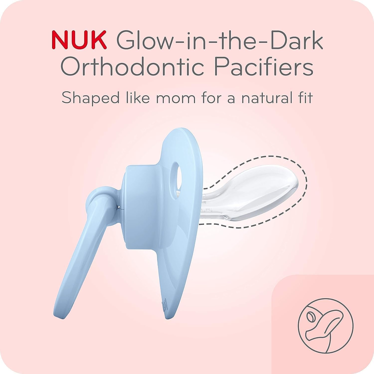 Detalle 1 de NUK 歯列矯正おしゃぶり 0~6ヶ月用 3個入り、星柄・暗闇で光るタイプ