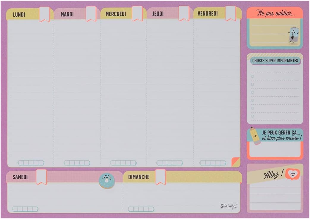 Thumbnail 3 de Mr. Wonderful Planning semainier – l’organiseur qui peut aider à réaliser vos rêves