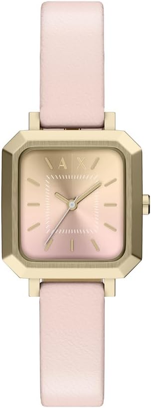 Detalle de Armani Exchange Uhr für Damen – Quarz Dreizeigeruhrwerk, 27 mm Gehäuse, Lederband