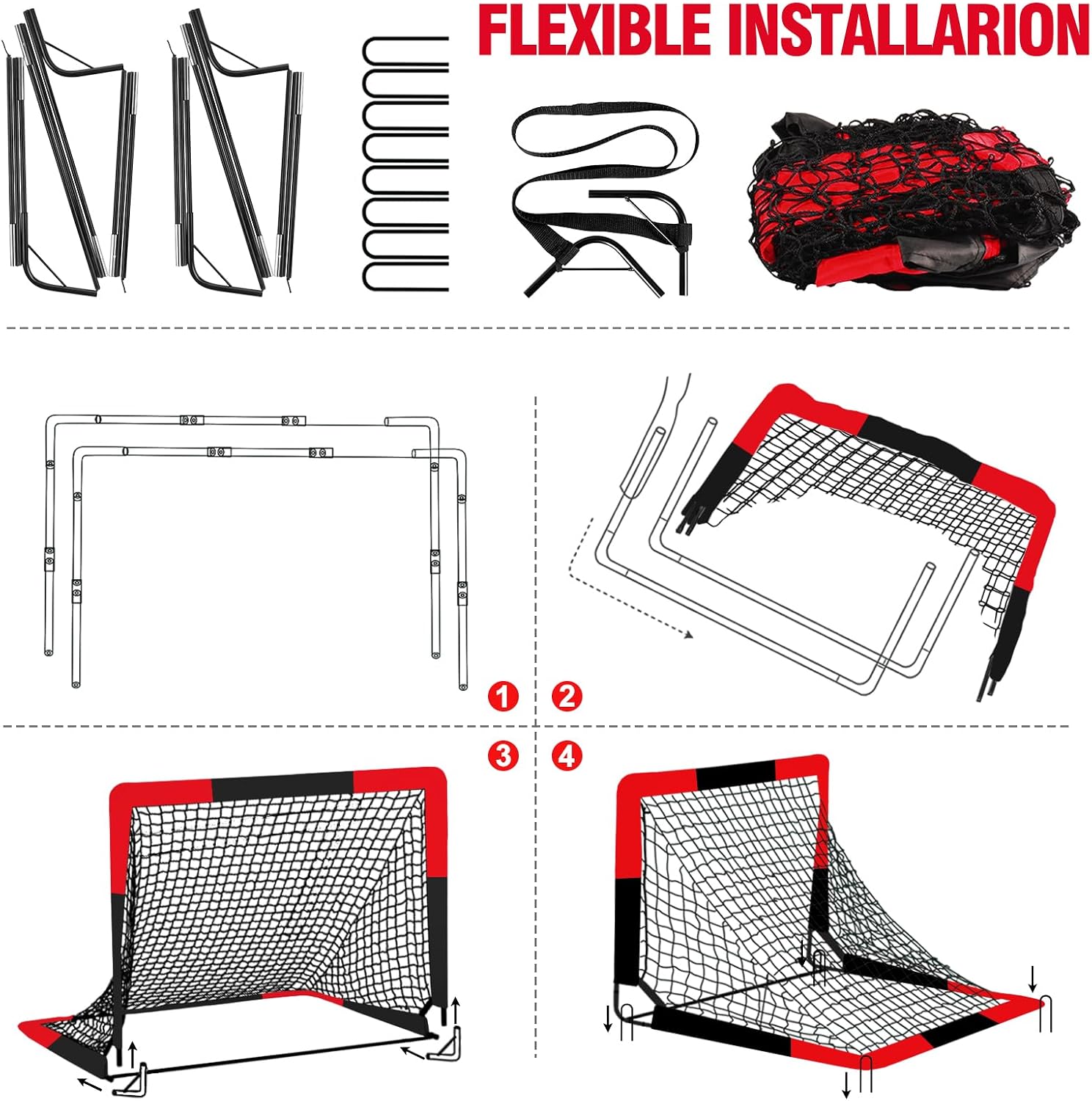 Detalle de Portable Soccer Goals 4 x 3 ft