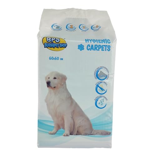 Detalle de Tappetini igienici per cani 60x60 cm, 100 pezzi con assorbenza e odore controllato – BPS Buena Pet Shop
