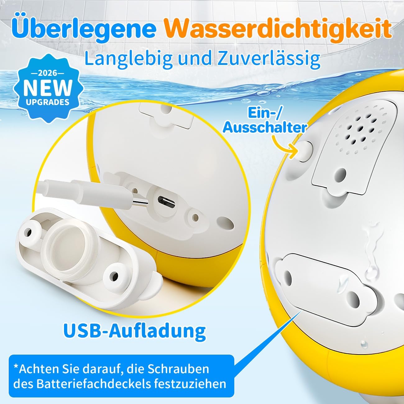 Thumbnail 1 de Badewannenspielzeug Blau: Leuchtender Wal mit automatischem Sprühstrahl