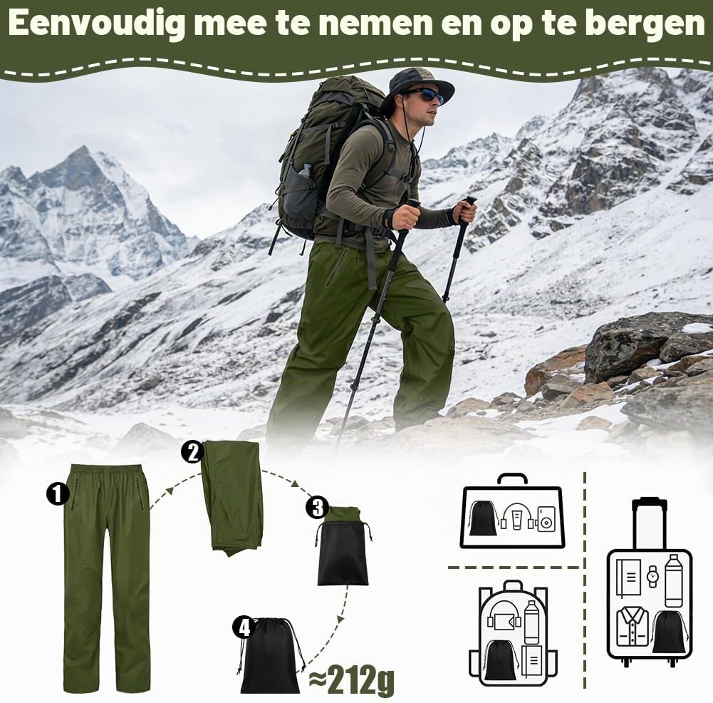 Thumbnail 5 de BSBUY waterdichte regenbroek van polyester, licht en winddicht