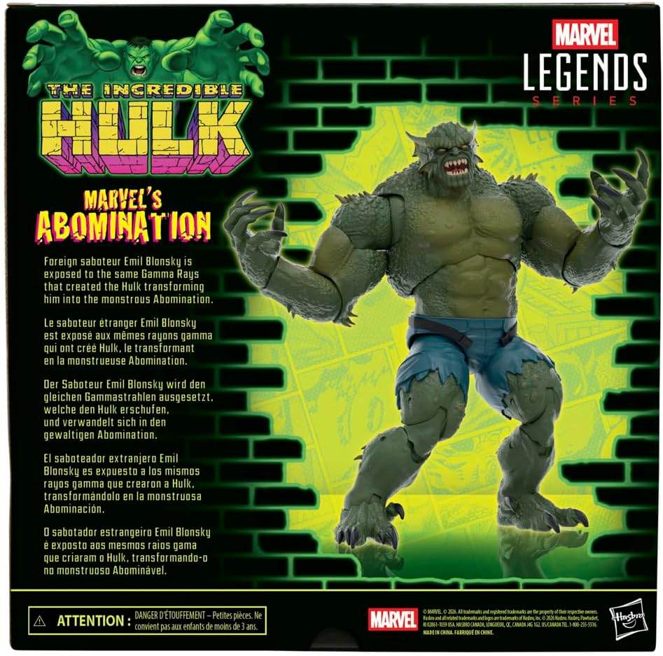 Detalle de Hasbro Marvel Legends Series: Marvel's Abomination – Action figure da 15 cm