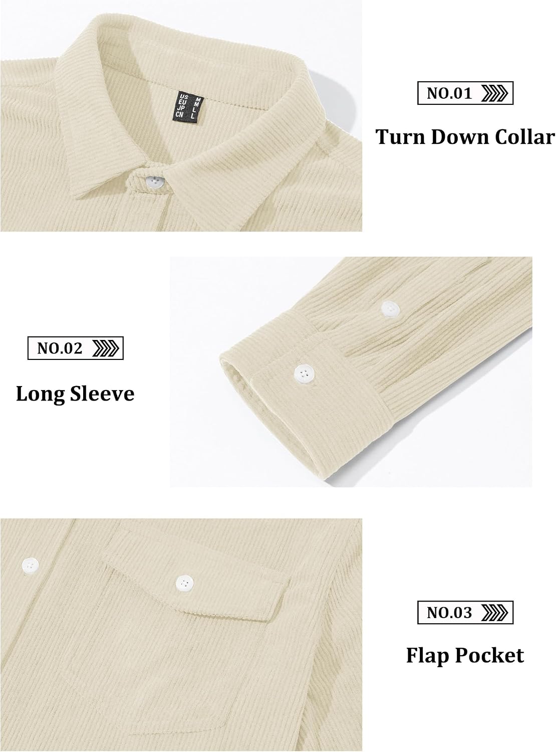 Detalle 1 de EKLENTSON corduroy shacket jacket
