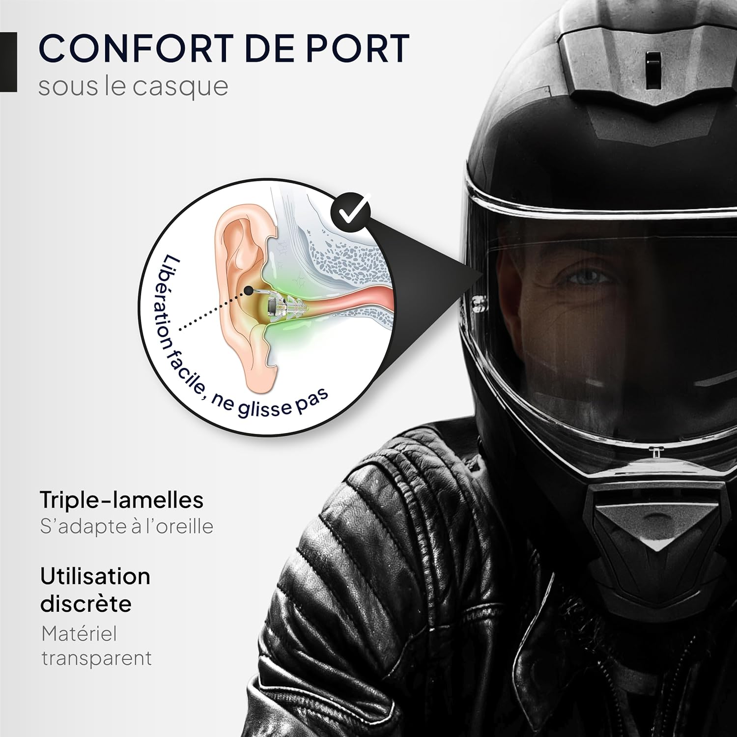 Detalle 2 de Senner MotoPro : bouchons d’oreille pour moto avec étui aluminium, SNR 17 dB