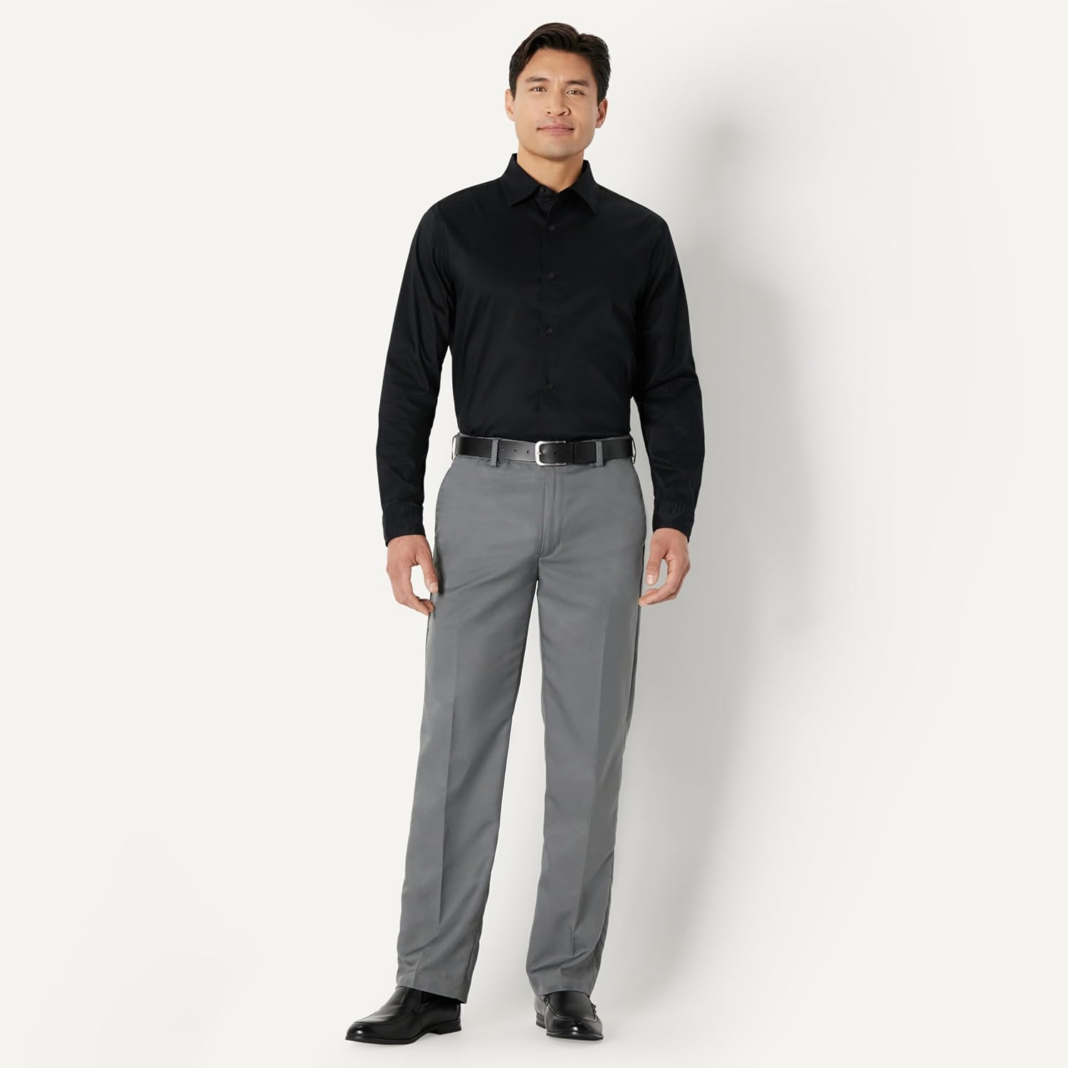 Detalle de Amazon Essentials Men's Regular Fit Long Sleeve Wrinkle Resistant Stretch Dress Shirt