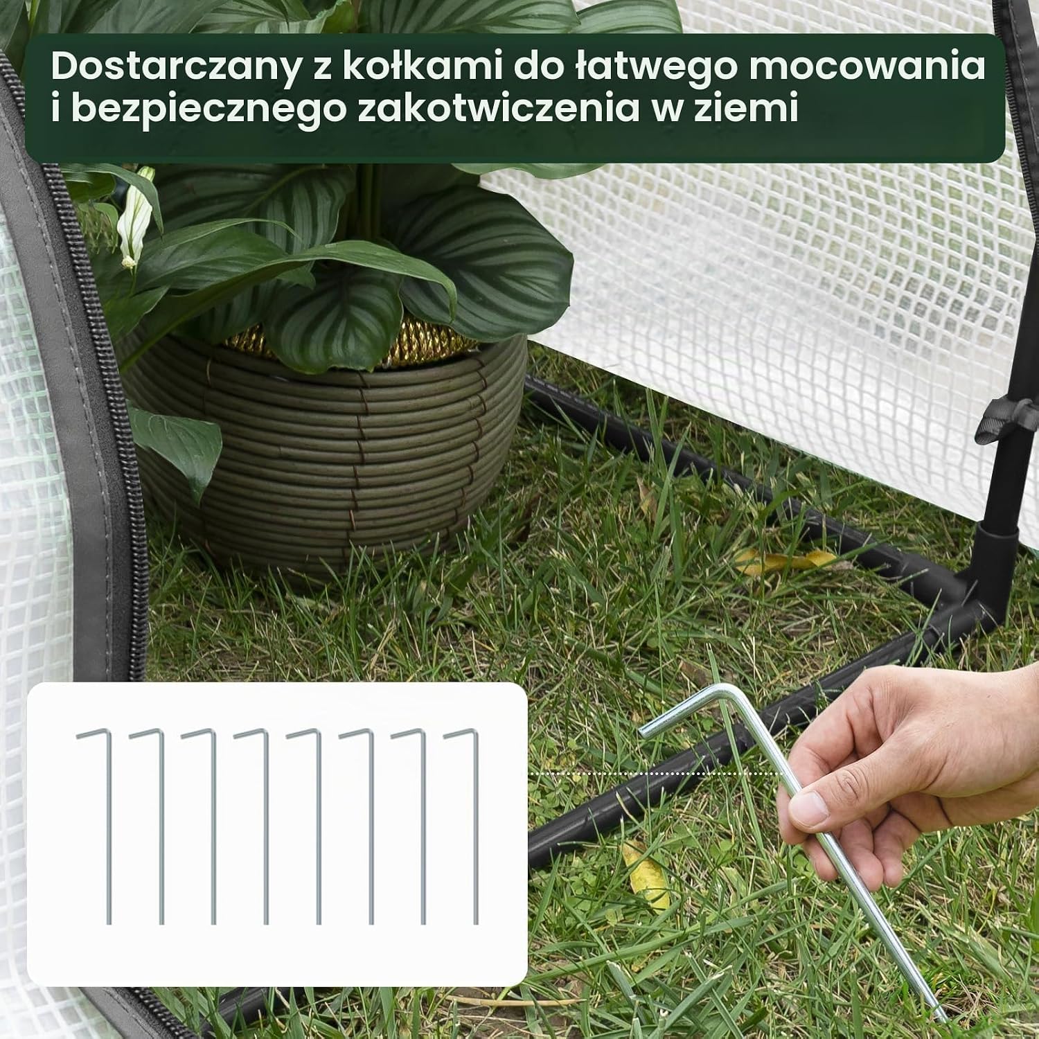 Thumbnail 3 de WOLTU GWH00802 – szklarnia foliowa 130 × 60 × 50 cm, osłona PE 130 g/m²