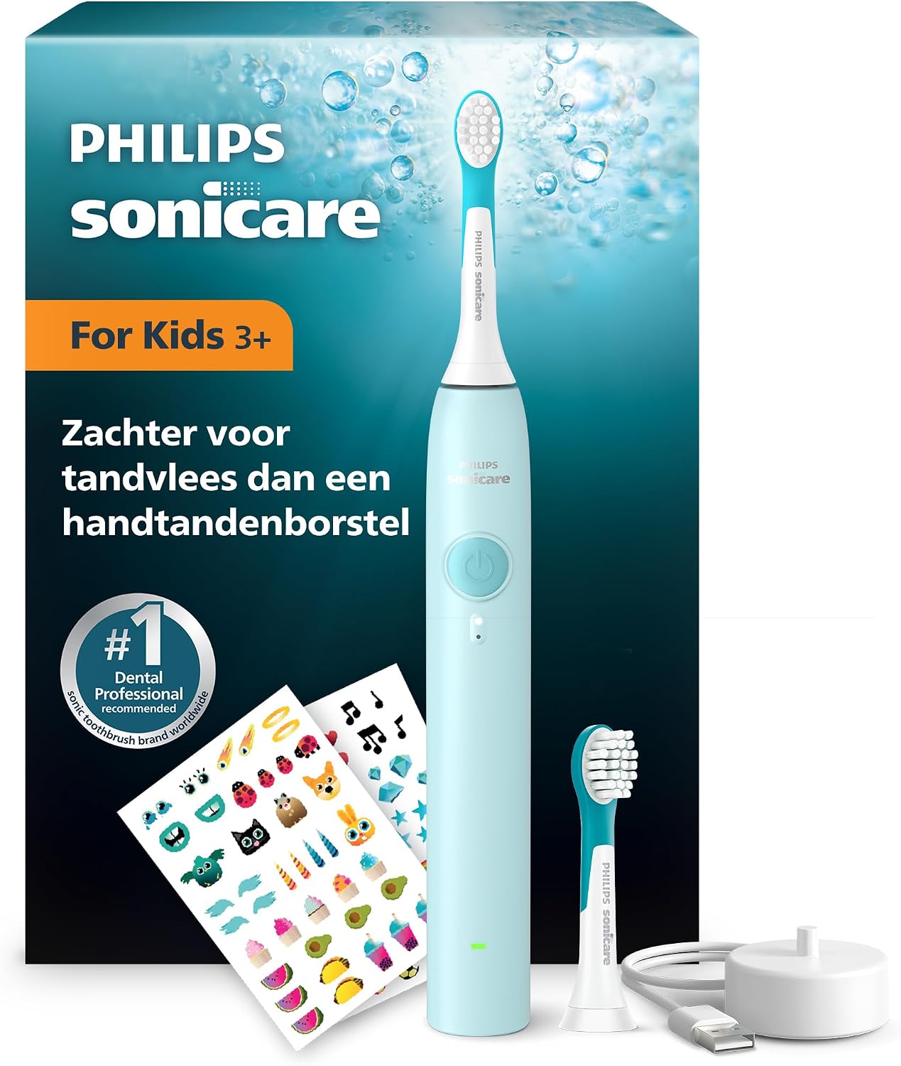 Detalle de Philips Sonicare for Kids HX6500/23 elektrische tandenborstel, aquagroen