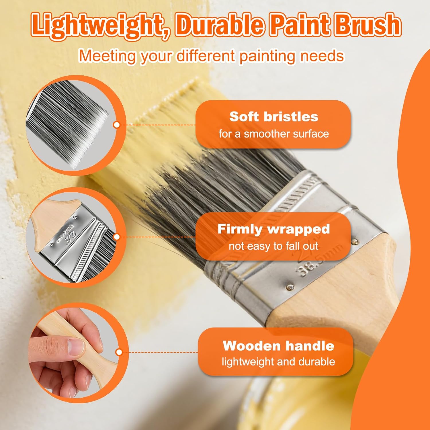 Detalle de SISUPASSIE Paint Roller Set with 0.3-1.3m Extension Pole – 27 Pieces for Walls, Ceilings and Edges