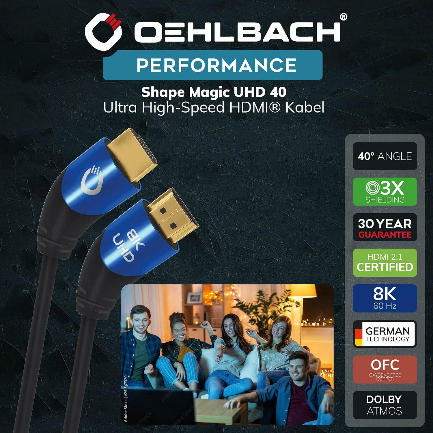 Thumbnail 4 de Oehlbach Shape Magic 40-8K HDMI-Kabel 1m