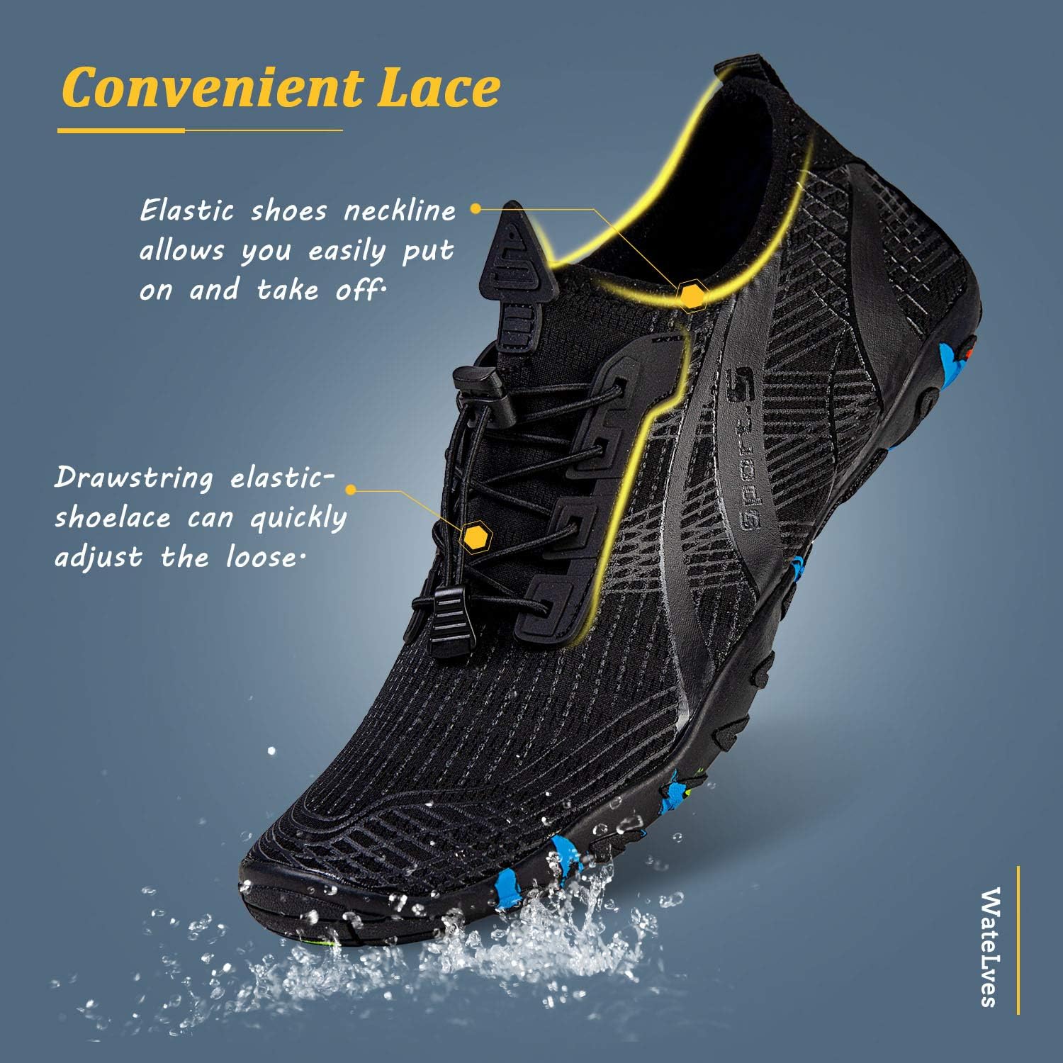Detalle de WateLves Water Shoes for Men and Women: Quick-Dry Beach & Pool Footwear