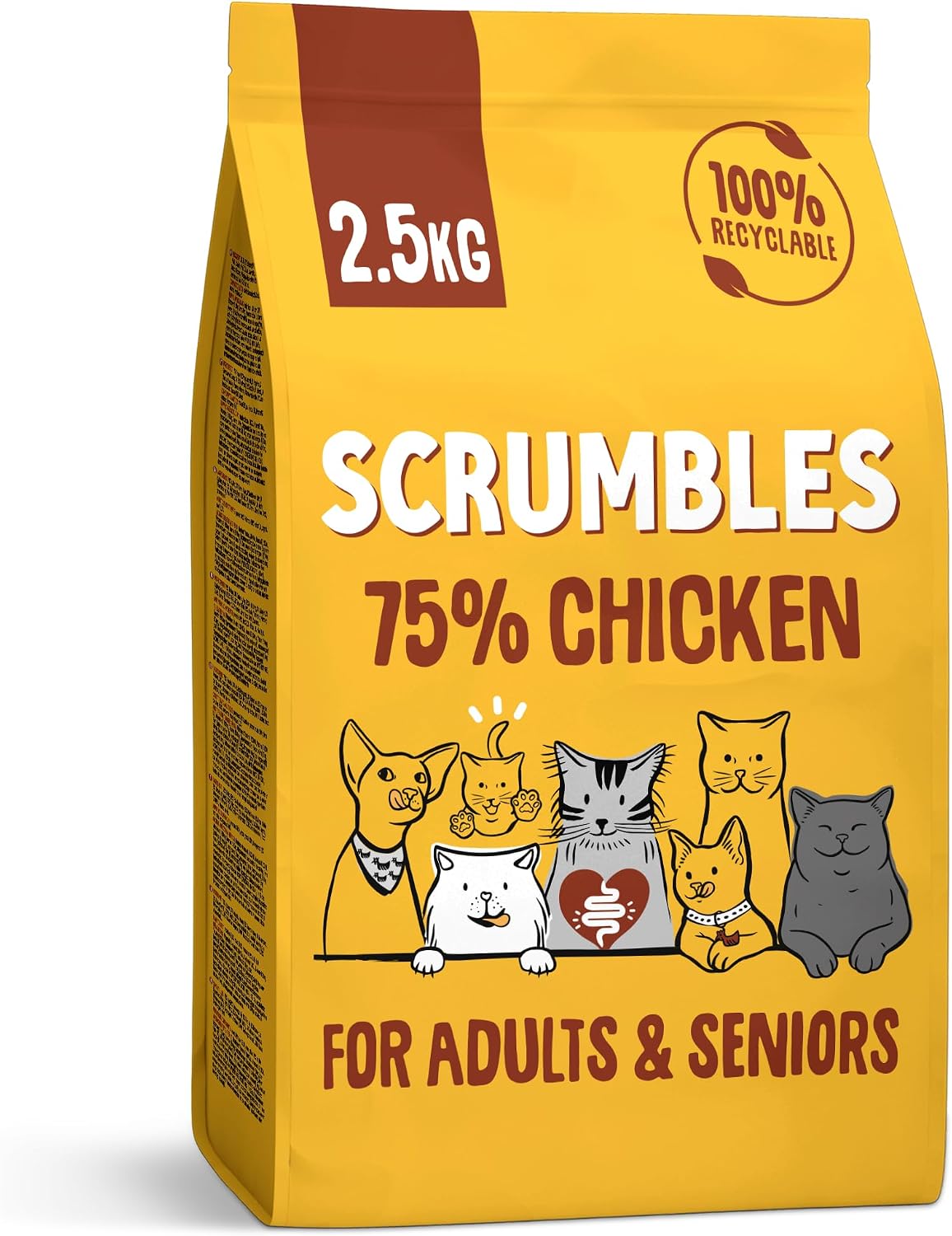 Detalle de Scrumbles All Natural Dry Cat Food with Chicken & Fresh Salmon (2.5 Kg) – High Protein for Adults & Seniors