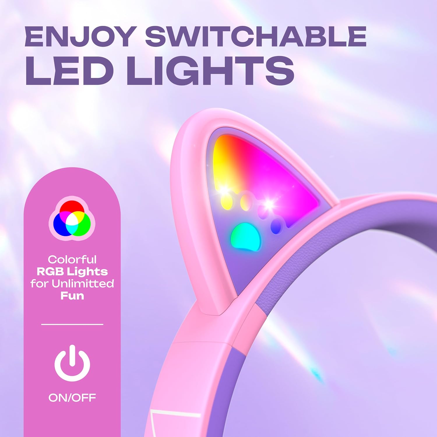 Detalle de PowerLocus Auriculares Bluetooth para Niños con Luces LED